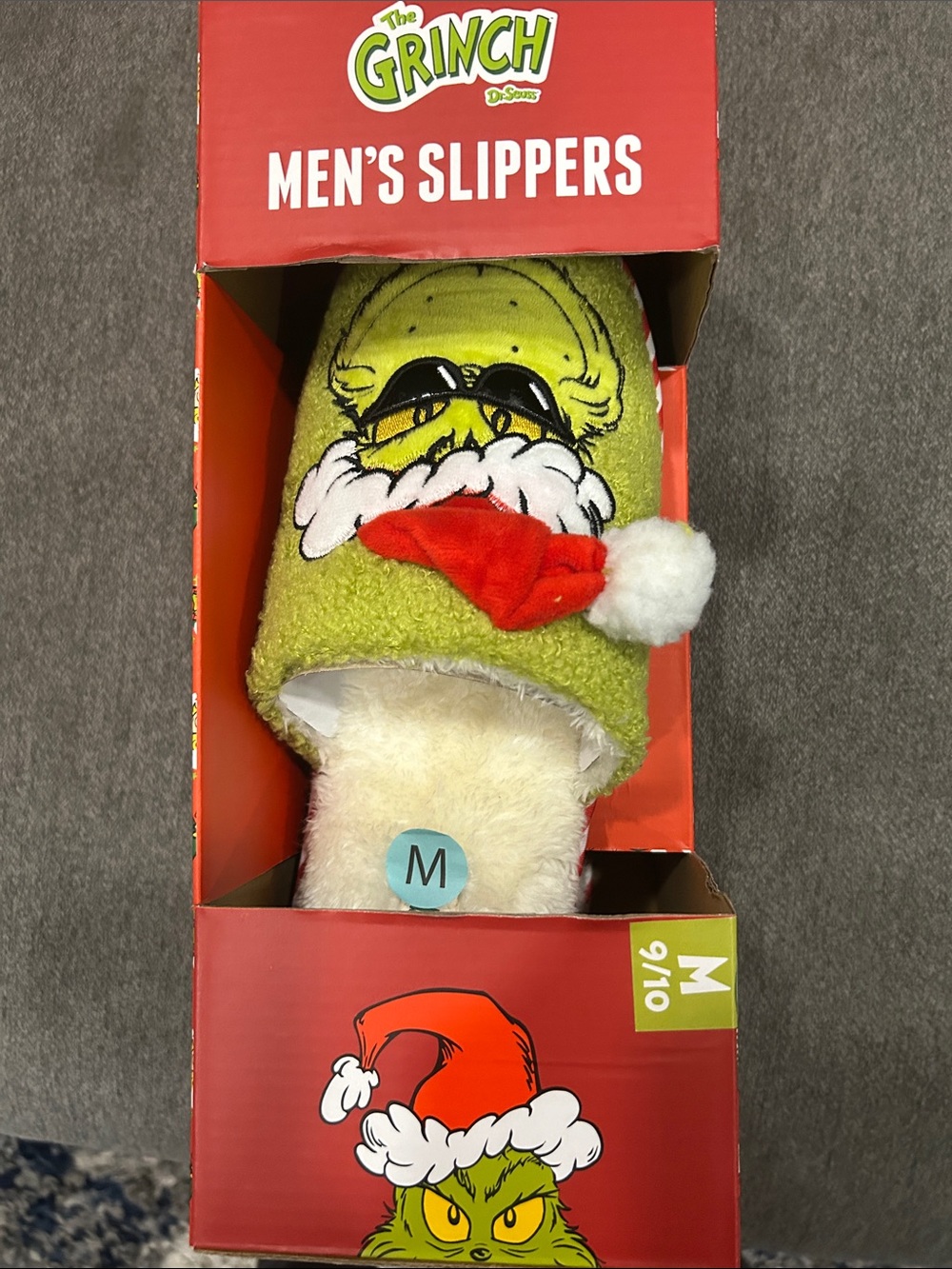 The Grinch Men’s Green Plush Slippers - M